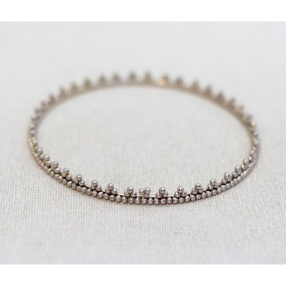 9 inch, Vintage Silver Tone Multiple Sphere-shaped Unique Bangle - N1 - Picture 1 of 3